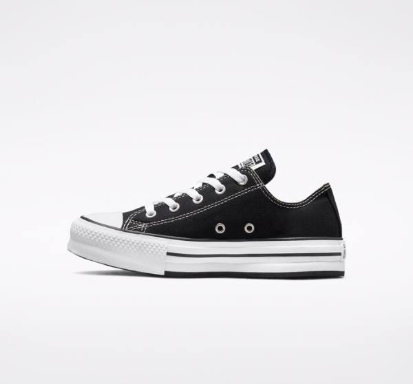 Zapatillas Bajas Converse Chuck Taylor All Star Lift Plataforma Negras Blancas | CV-547ATH