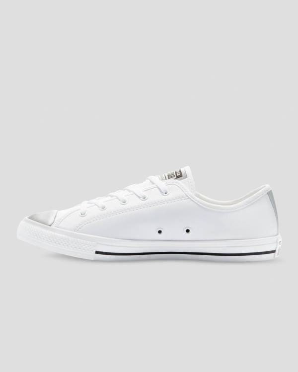 Zapatillas Bajas Converse Chuck Taylor All Star Dainty Mono Metallic Blancas | CV-578TJW