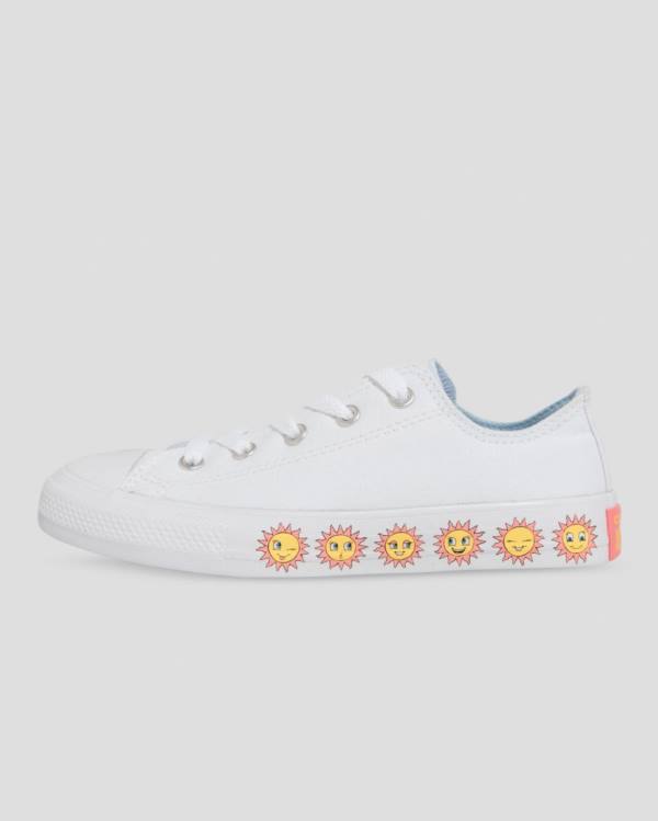 Zapatillas Bajas Converse Chuck Taylor All Star Sunny Side Print Blancas | CV-619SZK