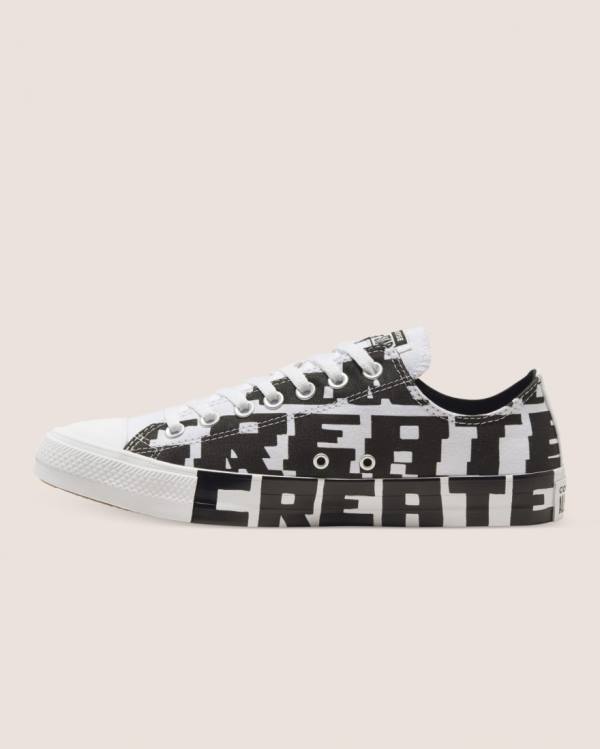 Zapatillas Bajas Converse Chuck Taylor All Star Create Future Negras Blancas | CV-673ADJ