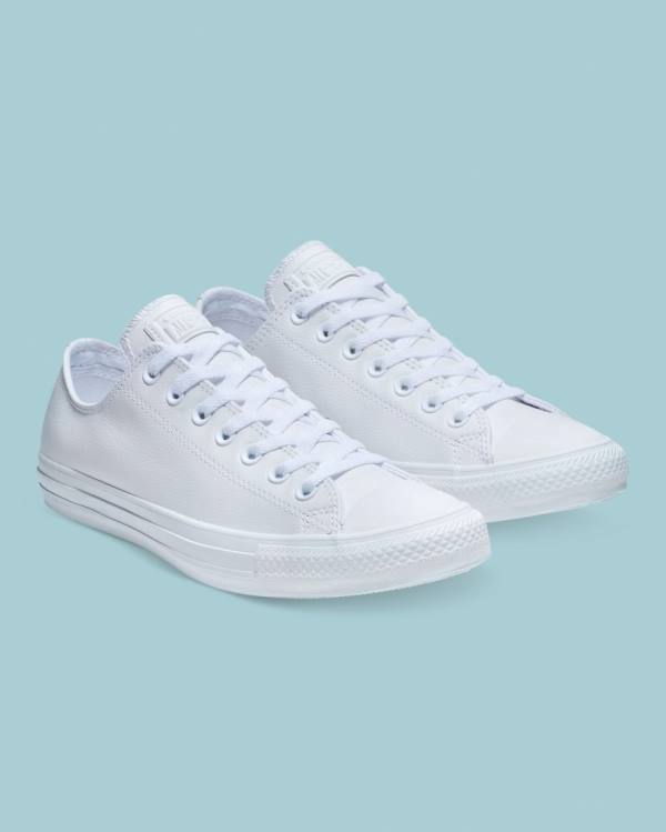 Zapatillas Bajas Converse Chuck Taylor All Star Cuero Blancas | CV-693YFV