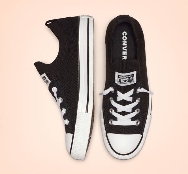 Zapatillas Bajas Converse Chuck Taylor All Star Shoreline Knit Slip Negras Blancas | CV-743WUN