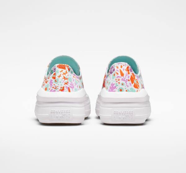 Zapatillas Bajas Converse Chuck Taylor All Star Move Plataforma Paper Floral Blancas Verde Menta | CV-821TKI