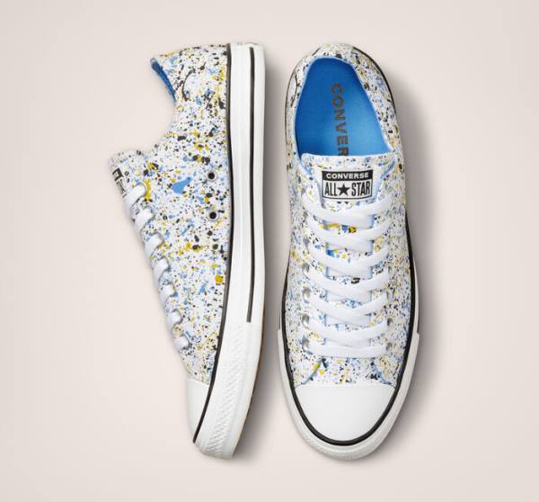 Zapatillas Bajas Converse Chuck Taylor All Star Archive Paint Splatter Blancas Azules | CV-978NGC