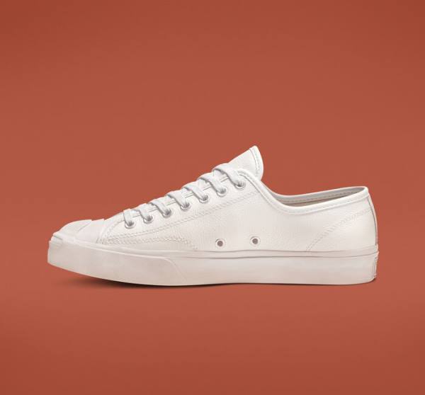 Zapatillas Bajas Converse Jack Purcell Cuero Blancas Blancas Blancas | CV-813NUD