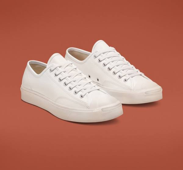 Zapatillas Bajas Converse Jack Purcell Cuero Blancas Blancas Blancas | CV-813NUD