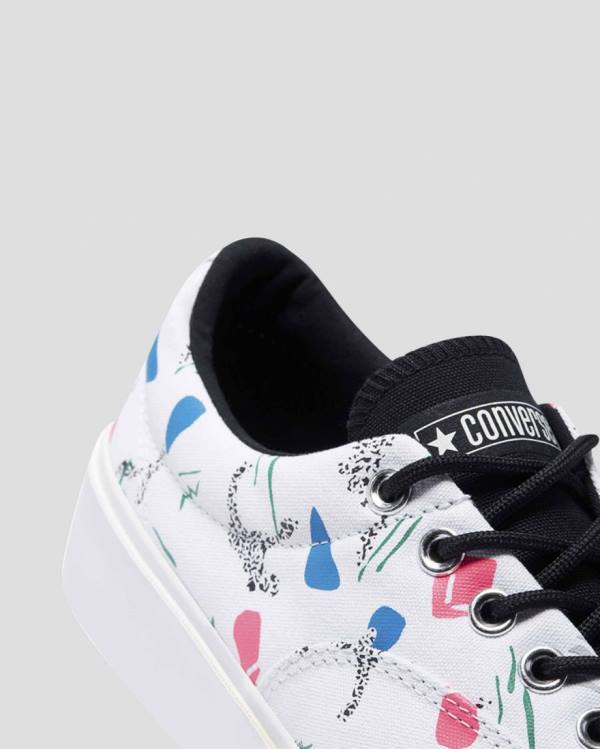 Zapatillas Bajas Converse Skid Grip 80s Archive Print Blancas | CV-758MZS