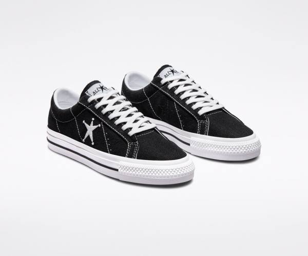 Zapatillas Bajas Converse Stussy One Star Negras Blancas | CV-385RPL