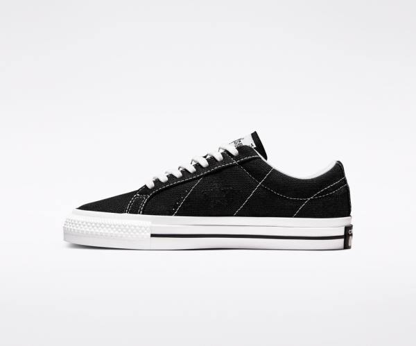 Zapatillas Bajas Converse Stussy One Star Negras Blancas | CV-601TJD