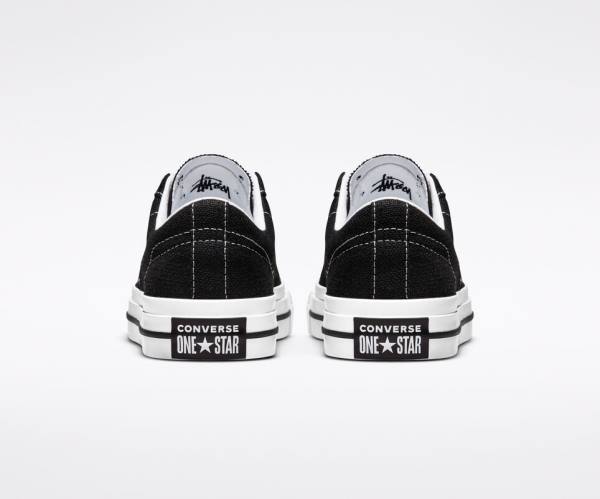 Zapatillas Bajas Converse Stussy One Star Negras Blancas | CV-601TJD